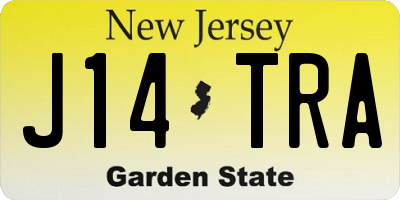 NJ license plate J14TRA