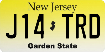 NJ license plate J14TRD