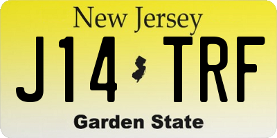 NJ license plate J14TRF