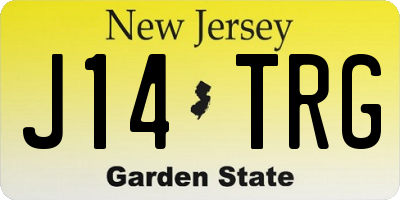 NJ license plate J14TRG