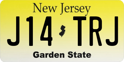 NJ license plate J14TRJ