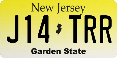 NJ license plate J14TRR