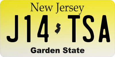 NJ license plate J14TSA