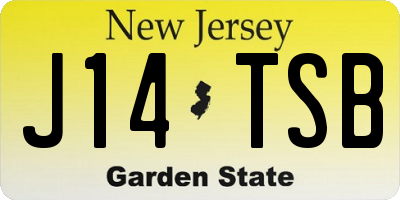 NJ license plate J14TSB