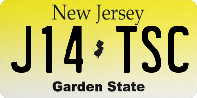 NJ license plate J14TSC