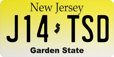 NJ license plate J14TSD