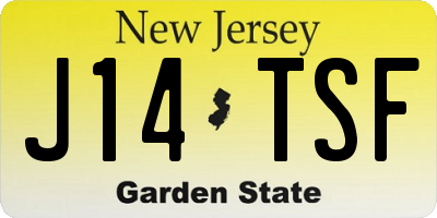 NJ license plate J14TSF