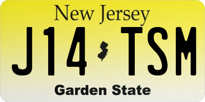NJ license plate J14TSM