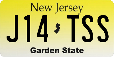 NJ license plate J14TSS