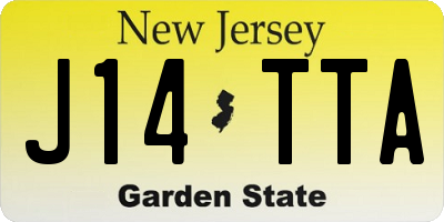 NJ license plate J14TTA