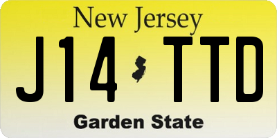 NJ license plate J14TTD