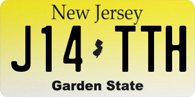 NJ license plate J14TTH