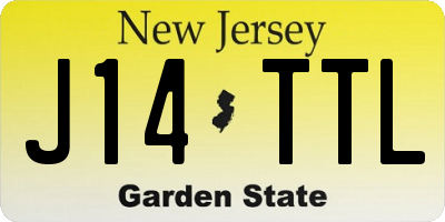 NJ license plate J14TTL