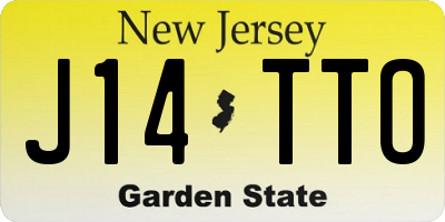 NJ license plate J14TTO