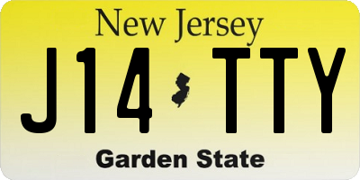 NJ license plate J14TTY