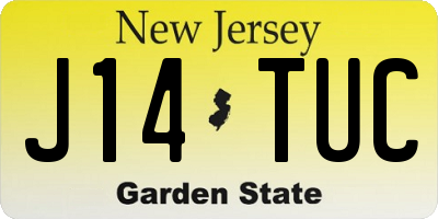 NJ license plate J14TUC