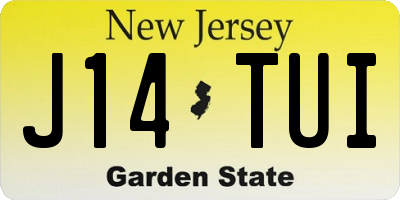 NJ license plate J14TUI