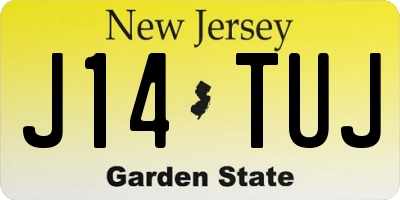 NJ license plate J14TUJ