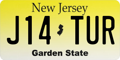 NJ license plate J14TUR