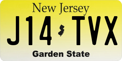 NJ license plate J14TVX