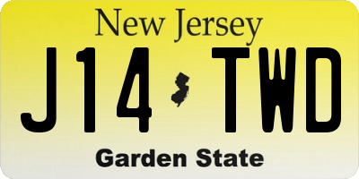NJ license plate J14TWD