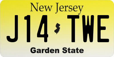 NJ license plate J14TWE