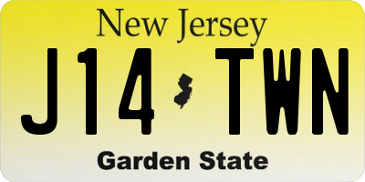 NJ license plate J14TWN