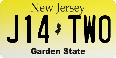 NJ license plate J14TWO