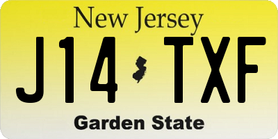 NJ license plate J14TXF