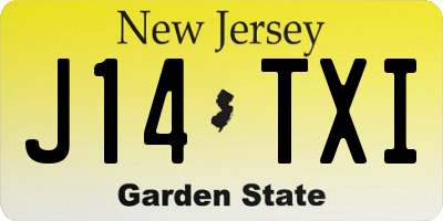 NJ license plate J14TXI