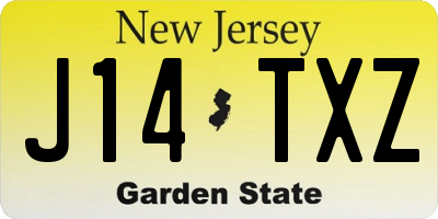 NJ license plate J14TXZ