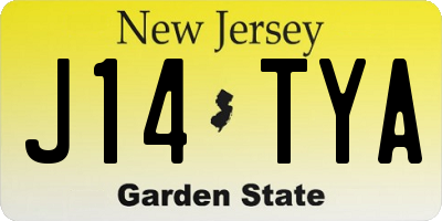 NJ license plate J14TYA