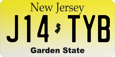 NJ license plate J14TYB