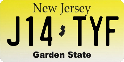 NJ license plate J14TYF