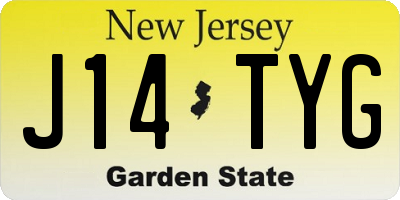 NJ license plate J14TYG