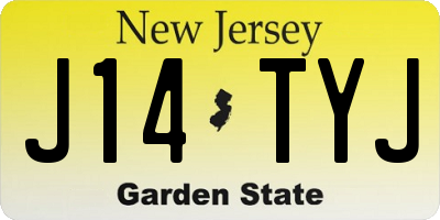 NJ license plate J14TYJ