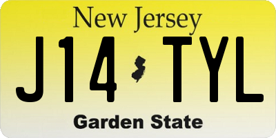 NJ license plate J14TYL