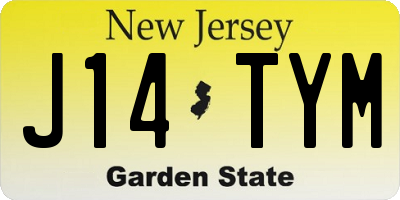 NJ license plate J14TYM