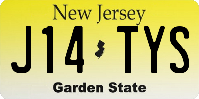 NJ license plate J14TYS