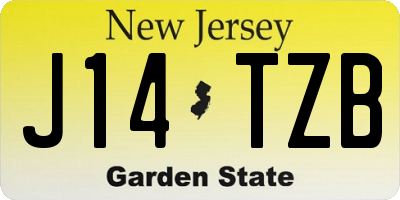 NJ license plate J14TZB