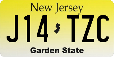 NJ license plate J14TZC