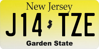 NJ license plate J14TZE