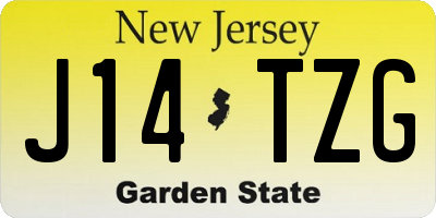 NJ license plate J14TZG