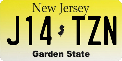 NJ license plate J14TZN