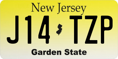 NJ license plate J14TZP