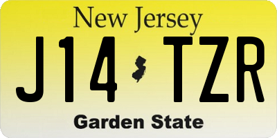 NJ license plate J14TZR