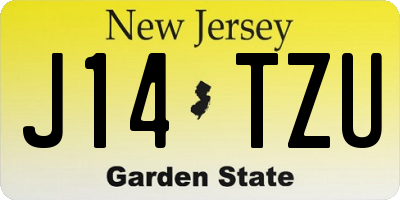NJ license plate J14TZU