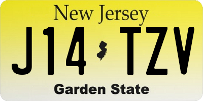 NJ license plate J14TZV