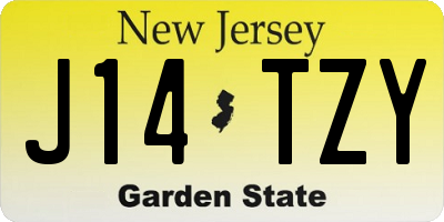 NJ license plate J14TZY