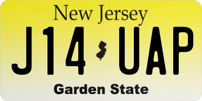 NJ license plate J14UAP